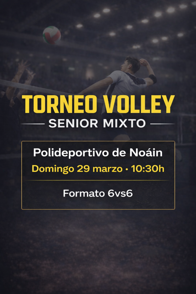 Torneo S&eacute;nior Mixto, organizado por el Club Voleibol No&aacute;in